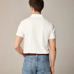 Sueded cotton polo shirt