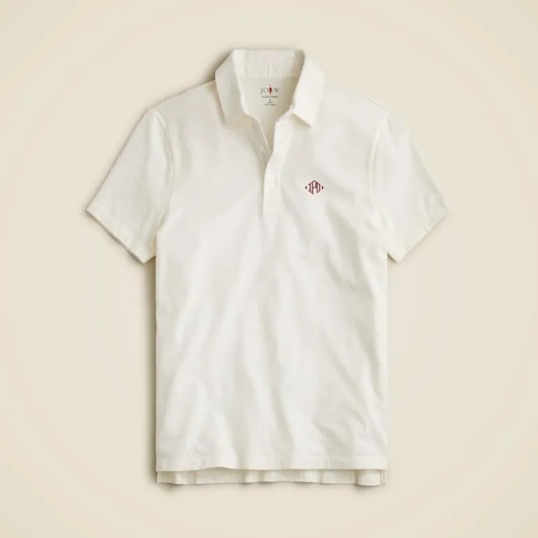 Sueded cotton polo shirt