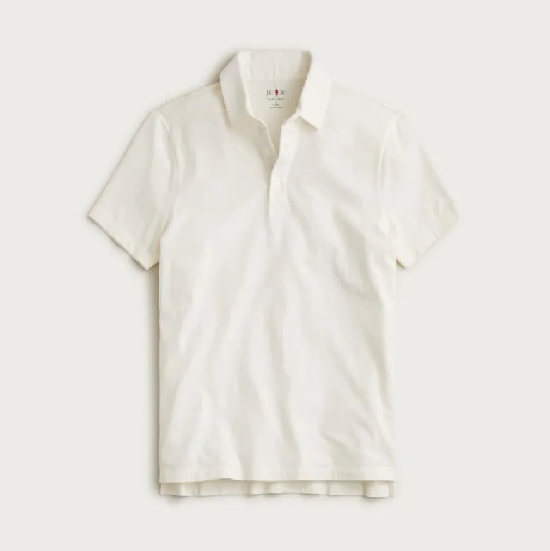Sueded cotton polo shirt