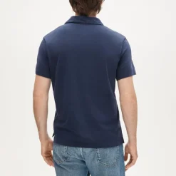 Sueded cotton polo shirt