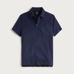 Sueded cotton polo shirt
