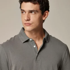 Sueded cotton polo shirt