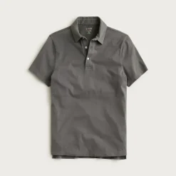 Sueded cotton polo shirt