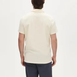 Sueded cotton polo shirt