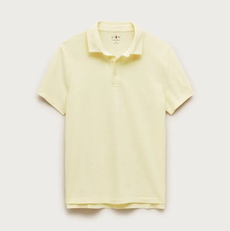 Sueded cotton polo shirt