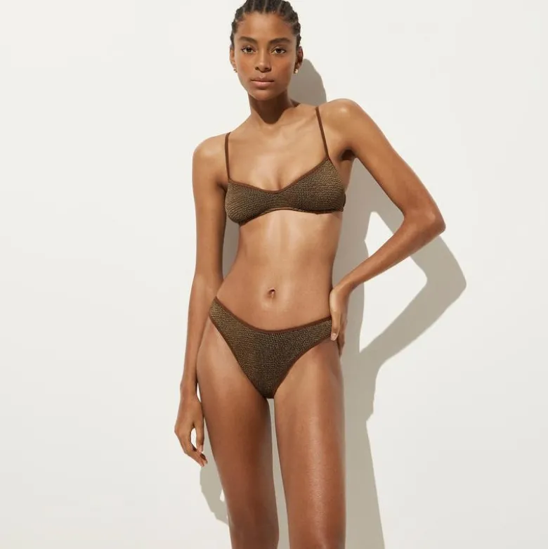 Sunny bikini bottom in metallic scrunchie