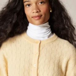 Supersoft pointelle bubble-hem cardigan