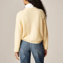 Supersoft pointelle bubble-hem cardigan