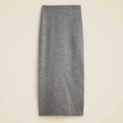 Sweater midi skirt in double-faced merino wool blend
