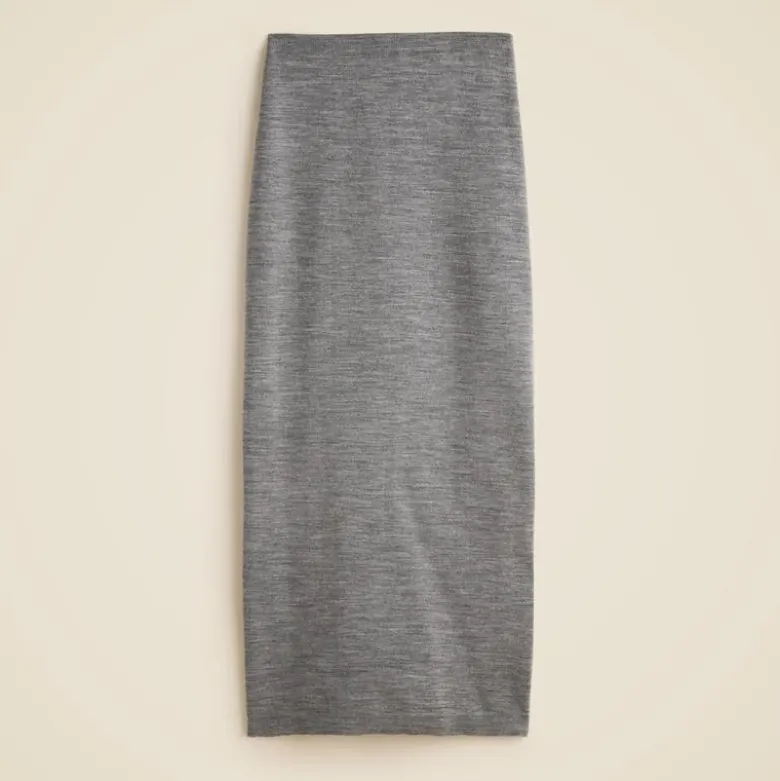 Sweater midi skirt in double-faced merino wool blend