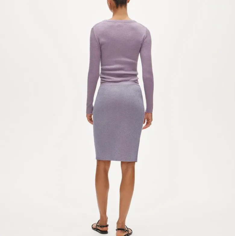 Sweater-skirt with Lurex® metallic threads