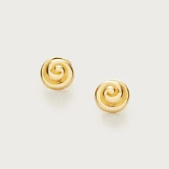 Swirl button earrings