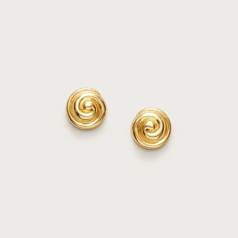 Swirl button earrings