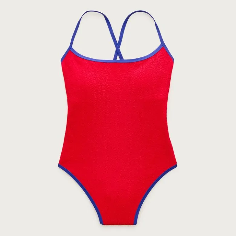 Sydney contrast-trim scrunchie one-piece swimsuit