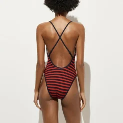 Sydney scrunchie one-piece swimsuit in stripe print