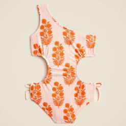 SZ Blockprints™ X Crewcuts one-shoulder cutout one-piece swimsuit