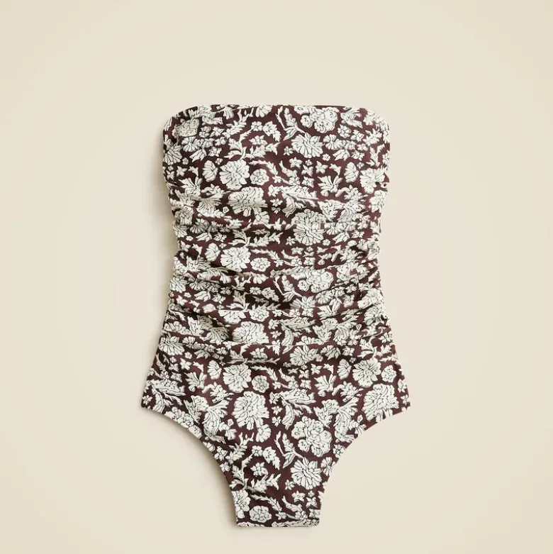 SZ Blockprints™ X J.Crew Gemma ruched bandeau one-piece