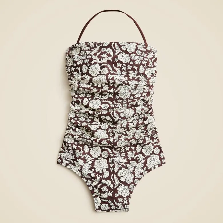 SZ Blockprints™ X J.Crew Gemma ruched bandeau one-piece