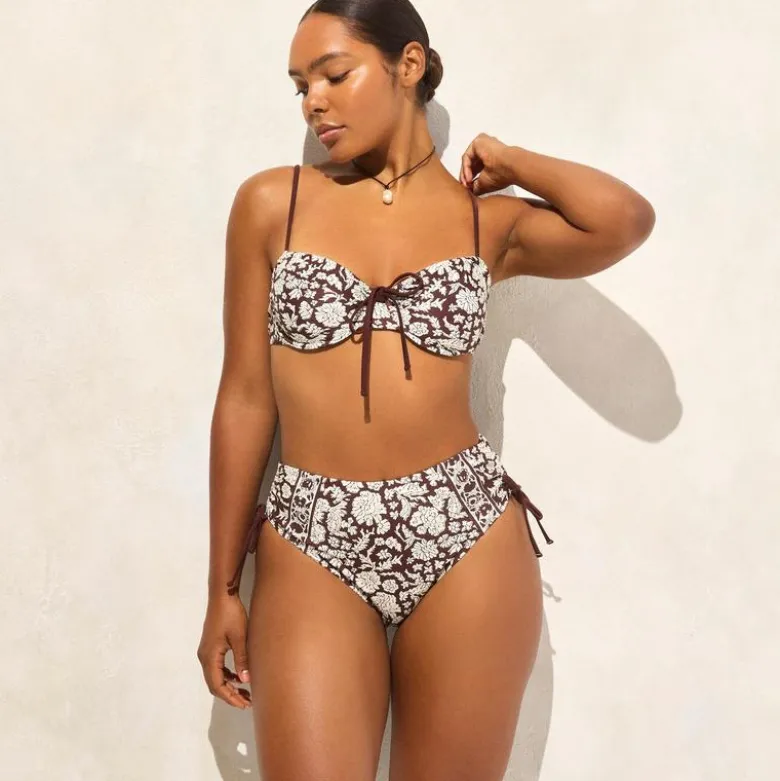 SZ Blockprints™ X J.Crew Hallie ruched bikini bottom with side ties