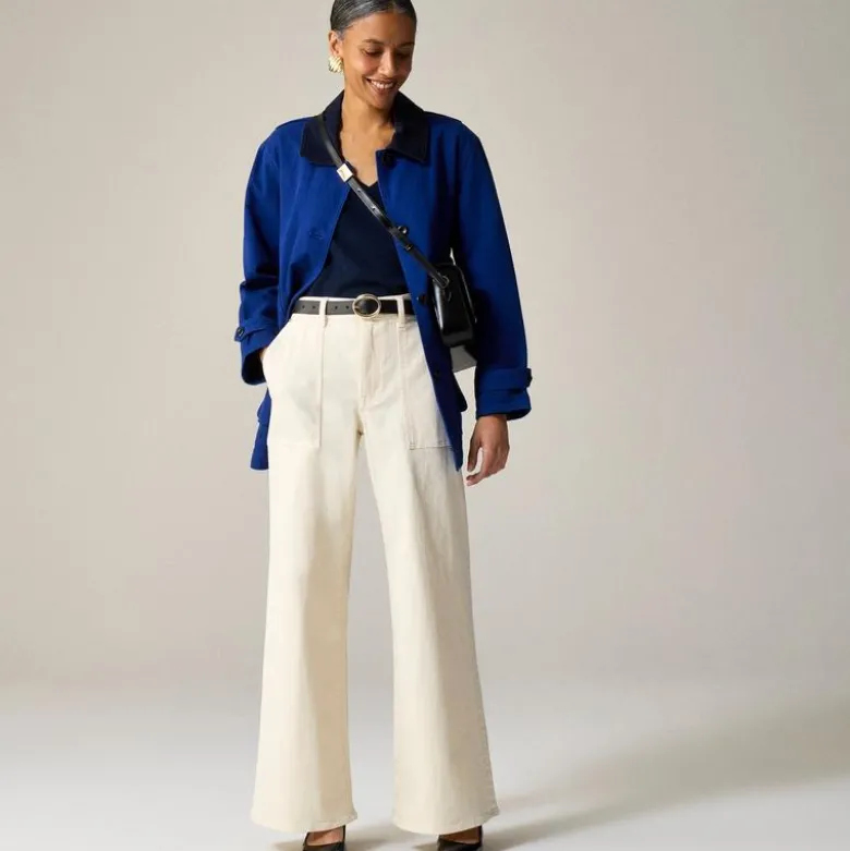 Tall camp-pocket wide-leg jean