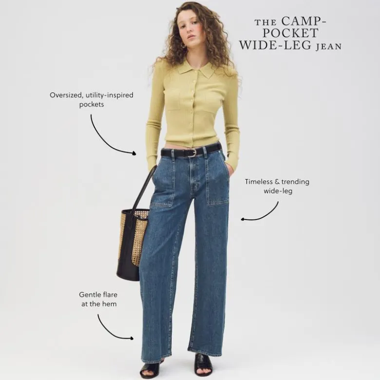Tall camp-pocket wide-leg jean