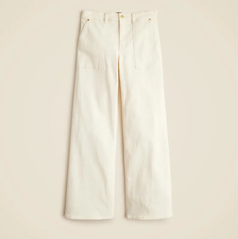 Tall camp-pocket wide-leg jean