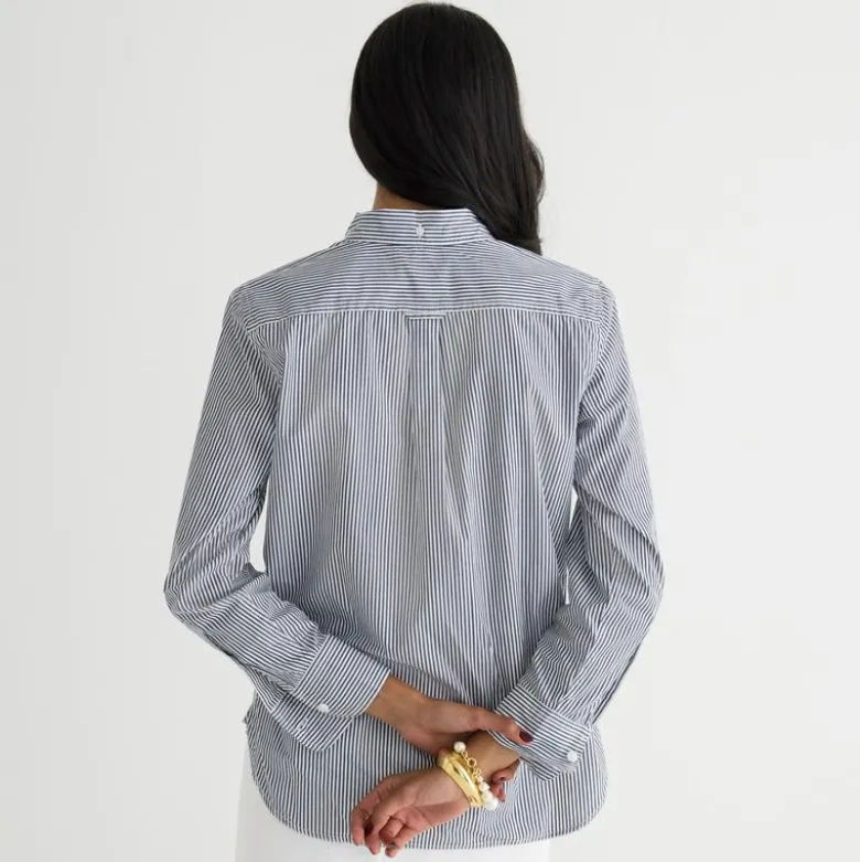 Tall classic-fit washed cotton poplin shirt in stripe