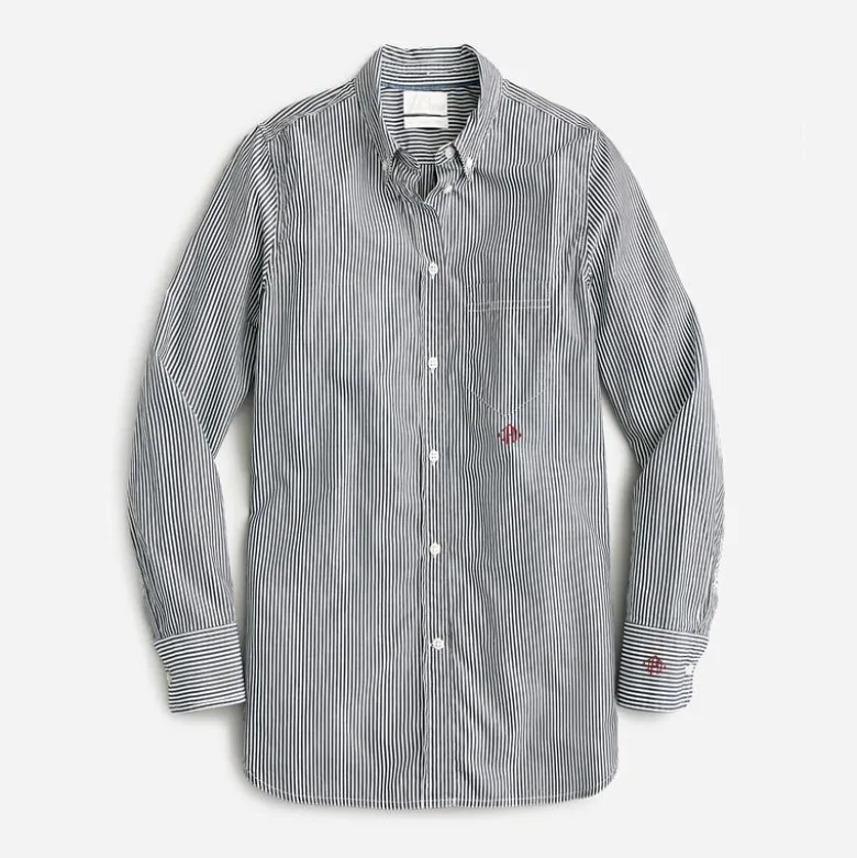 Tall classic-fit washed cotton poplin shirt in stripe