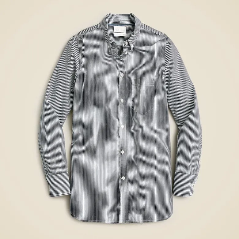 Tall classic-fit washed cotton poplin shirt in stripe