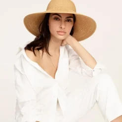 Textured summer straw hat