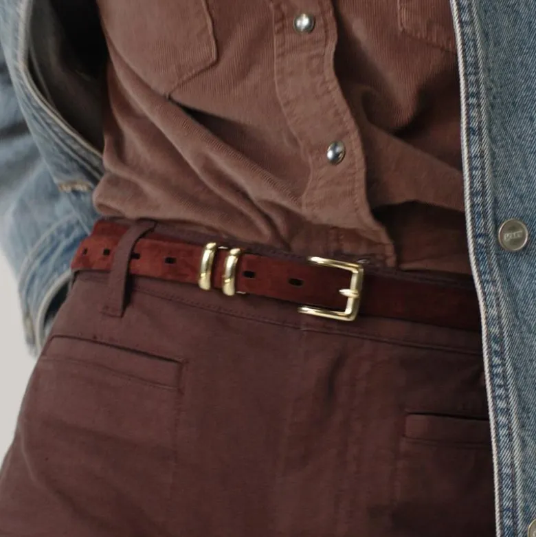 Thin suede belt