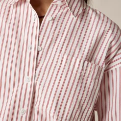 Étienne cropped button-up shirt in stripe