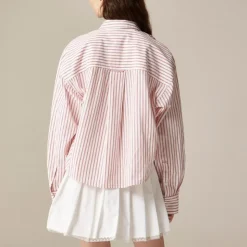 Étienne cropped button-up shirt in stripe