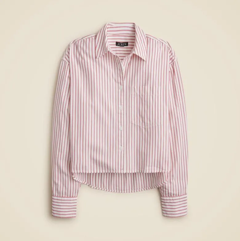 Étienne cropped button-up shirt in stripe