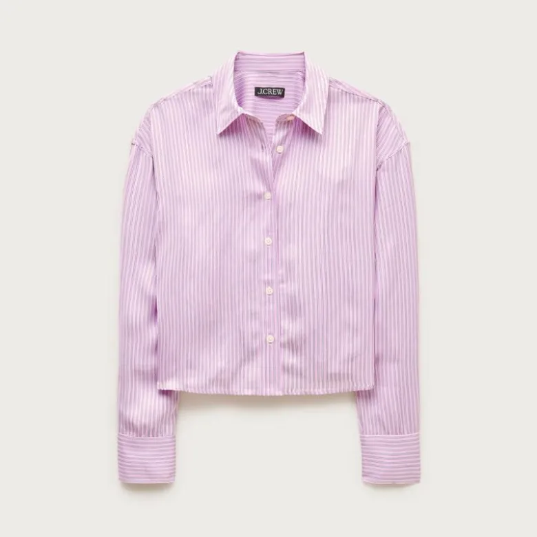 Étienne cropped button-up shirt in viscose twill