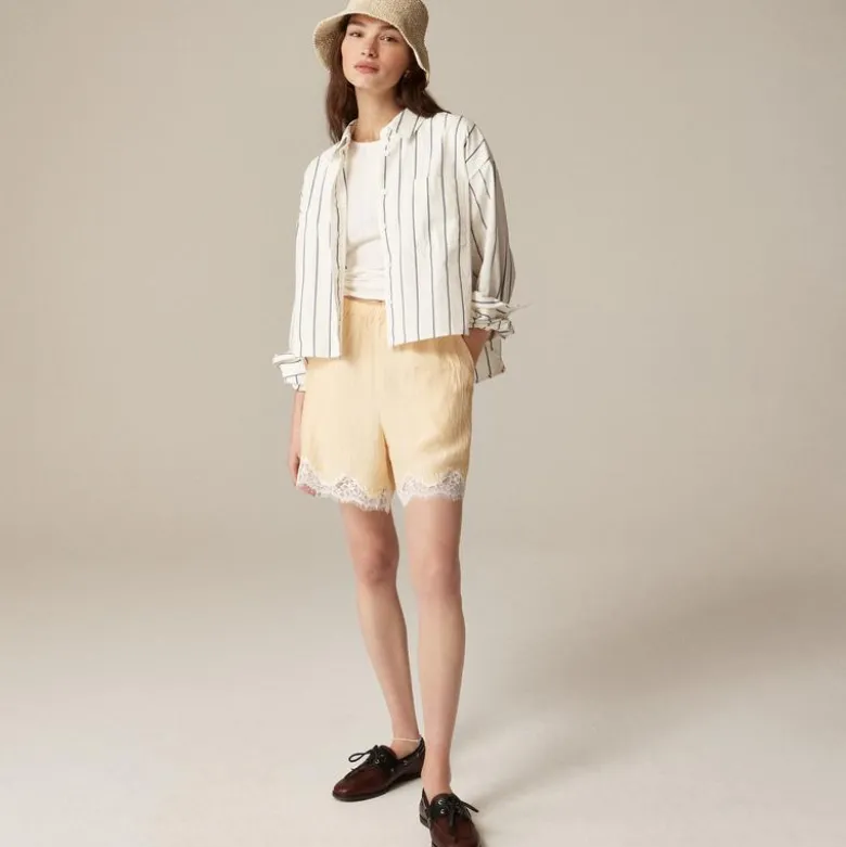 Étienne cropped button-up shirt in stripe