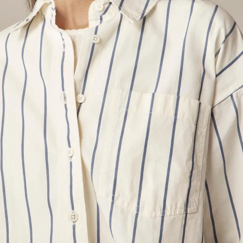 Étienne cropped button-up shirt in stripe