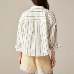 Étienne cropped button-up shirt in stripe