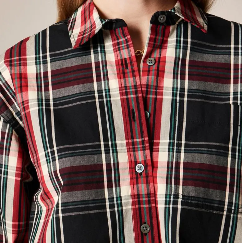 Étienne cropped shirt in Stewart tartan cotton poplin