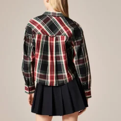 Étienne cropped shirt in Stewart tartan cotton poplin