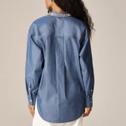 Étienne oversized shirt in embellished lightweight oxford