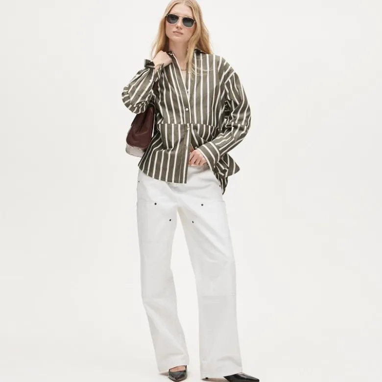 Étienne oversized shirt in offset-stripe cotton poplin