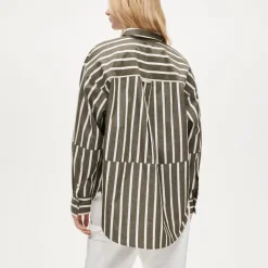 Étienne oversized shirt in offset-stripe cotton poplin