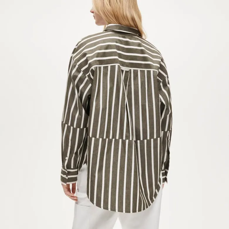 Étienne oversized shirt in offset-stripe cotton poplin