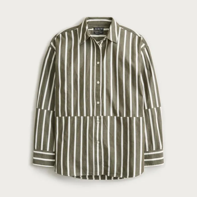 Étienne oversized shirt in offset-stripe cotton poplin