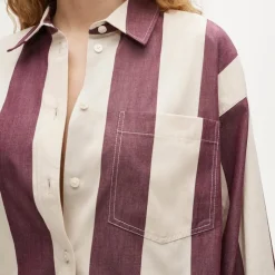 Étienne oversized shirt in striped cotton poplin