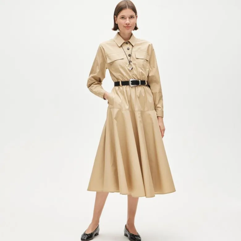 Trench shirt-dress in cotton poplin