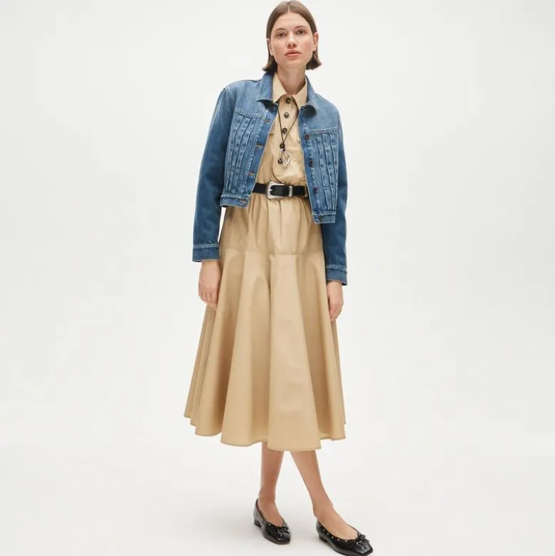 Trench shirt-dress in cotton poplin