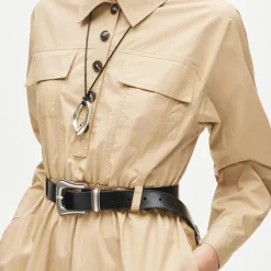 Trench shirt-dress in cotton poplin