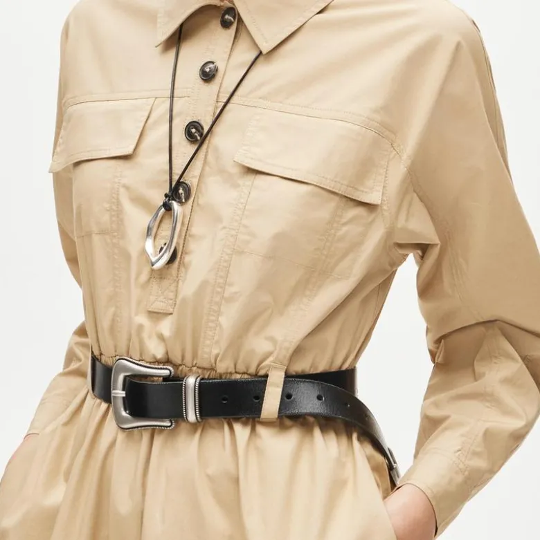 Trench shirt-dress in cotton poplin